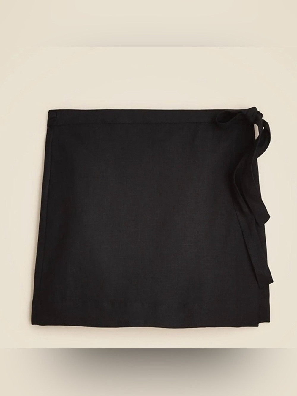 J. Crew‎ Black Wrap Linen Skirt Ties on Side Full Wrap Lined Black Plus Size